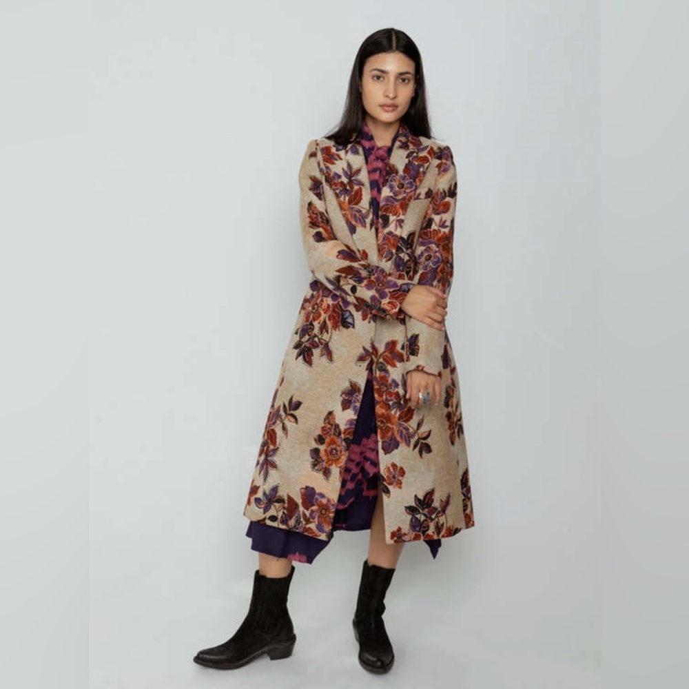 SMYTHE Peaked Lapel Floral Tapestry Coat BNWT - 6 - Picture 3 of 13